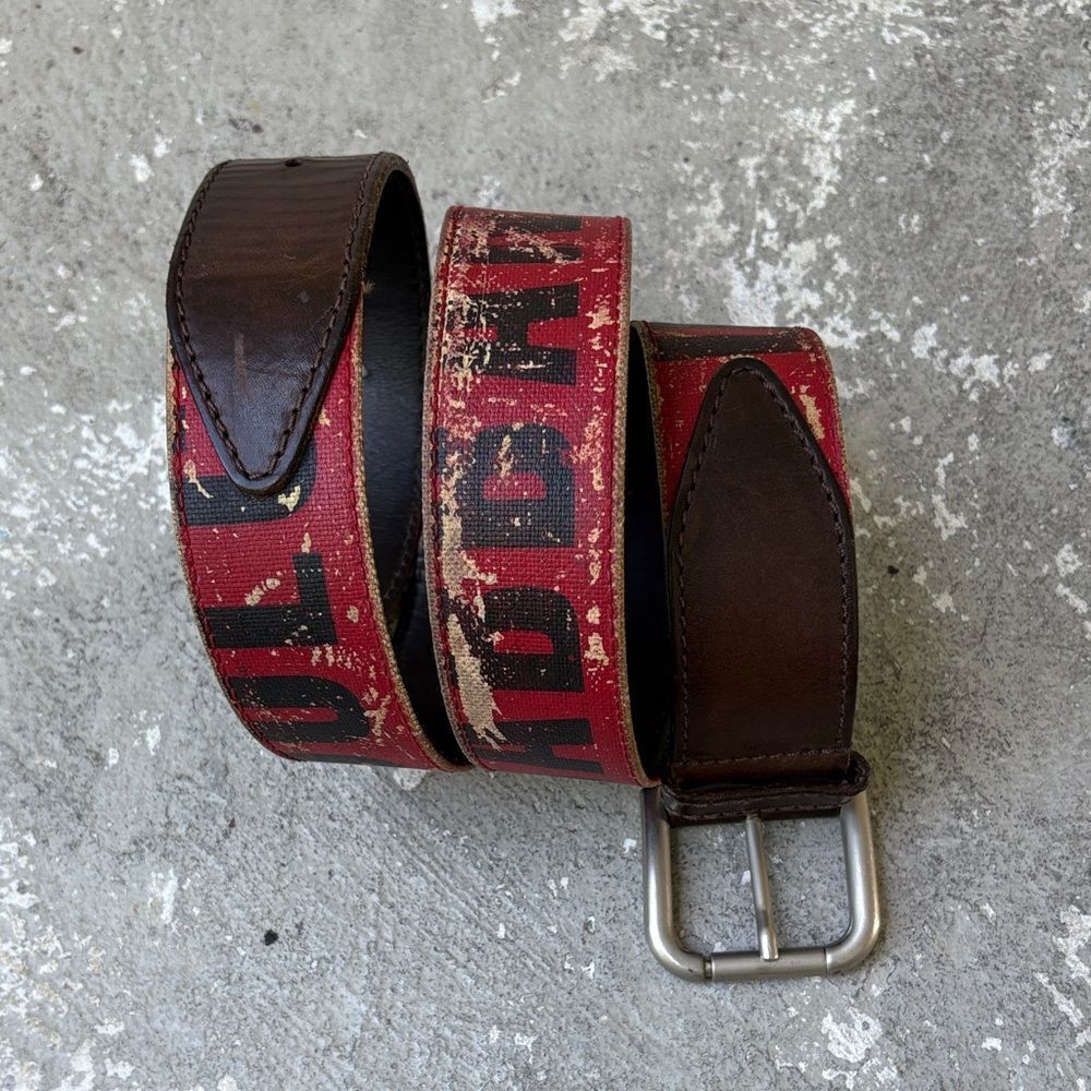 Dolce and Gabbana distressed red belt